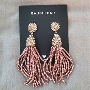 NWT BAUBLEBAR | Rose Gold Pink Beaded Tassel Earrings
